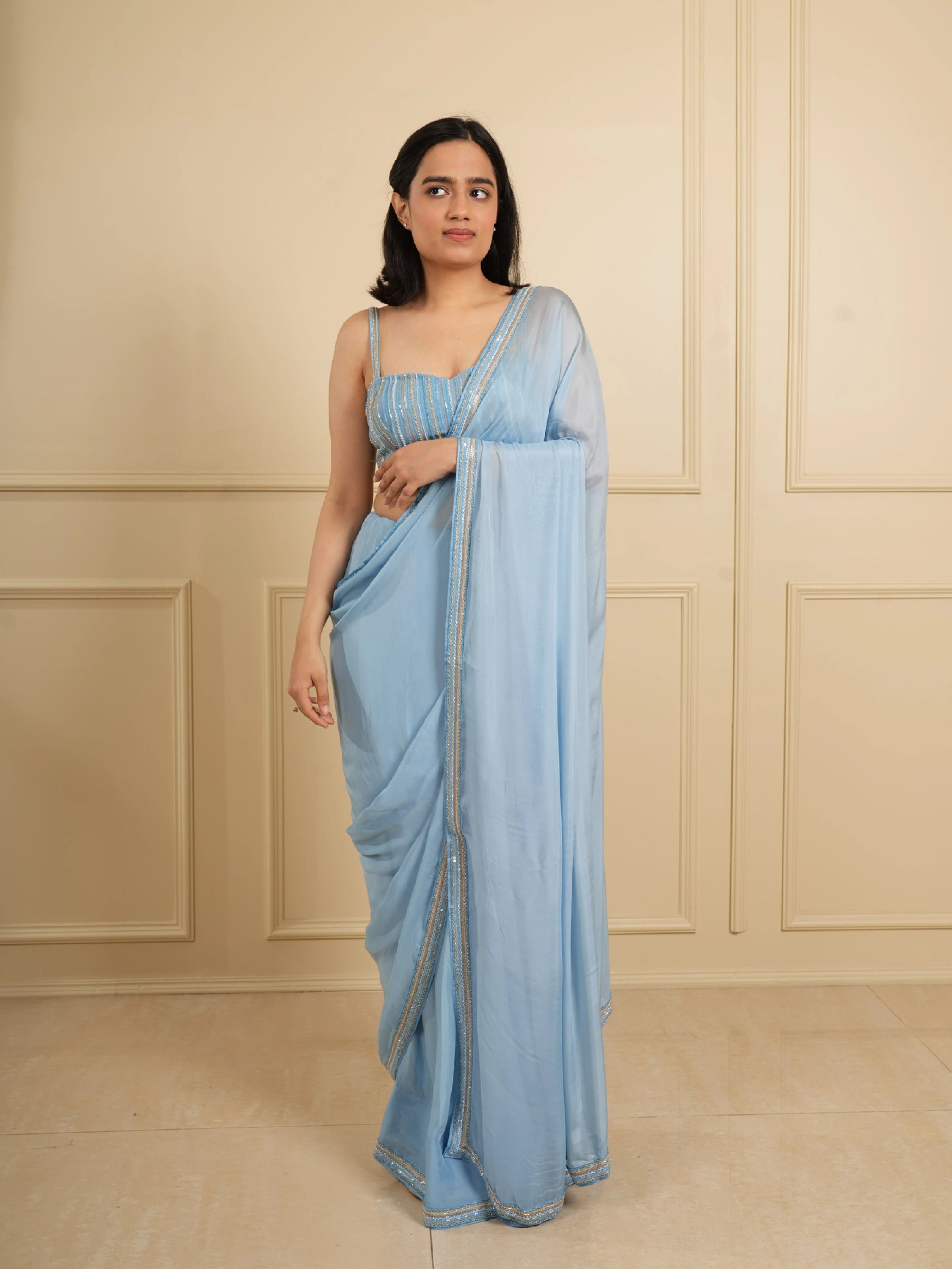Powder Blue Saree